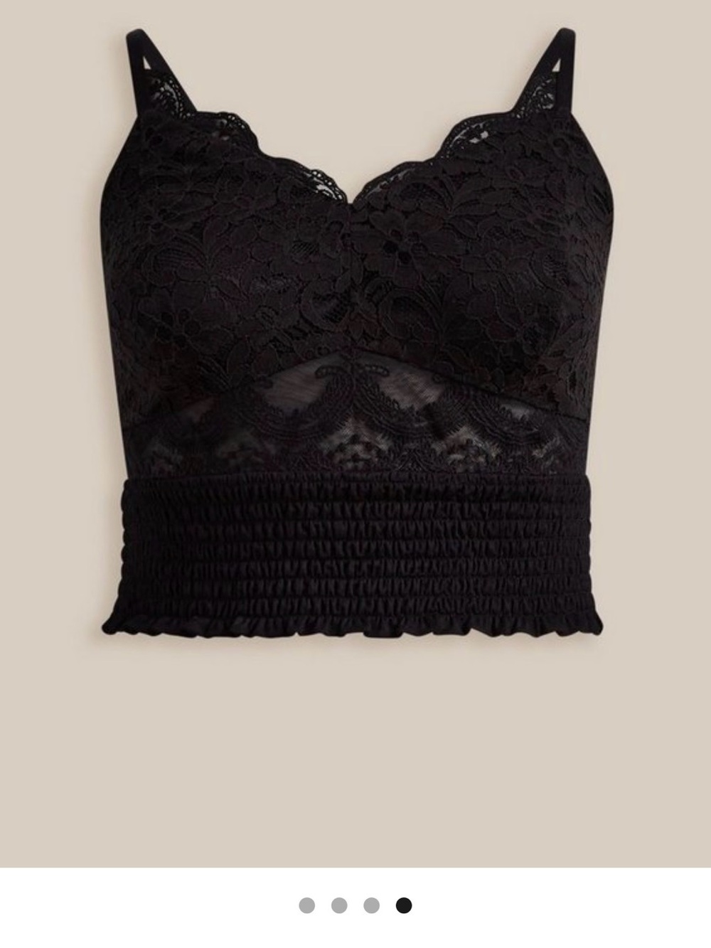torrid Black Lace Shirred Hem Top